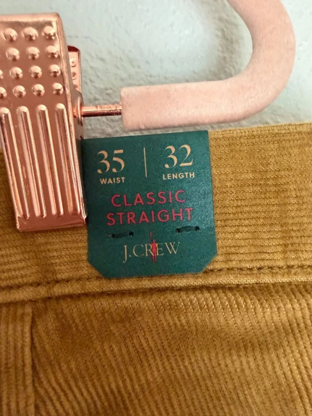 J.Crew | Mustard/Golden Brown Corduroy Broken-In Straight Cotton Pants 35x32 NWT